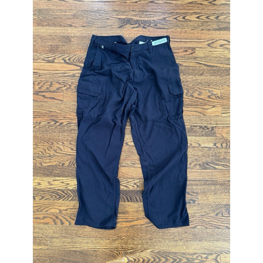 Carhartt Navy Blue Wide Leg Fire‎ Resistant Cargo Pants 38 X 30